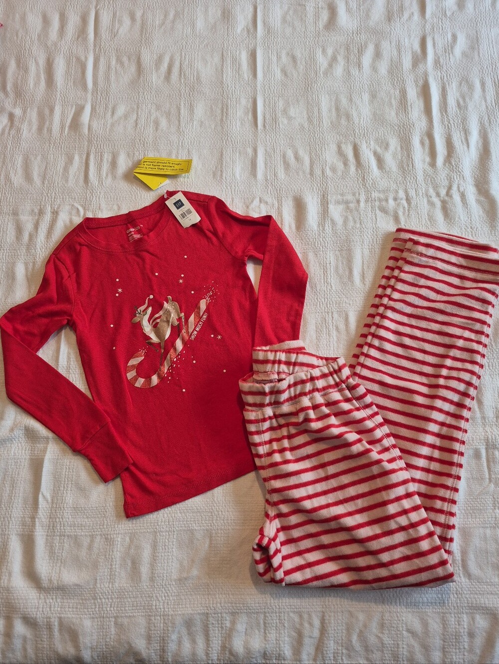 Gap girls pajama set top size 10 bottoms size 12 mismatch set NWT